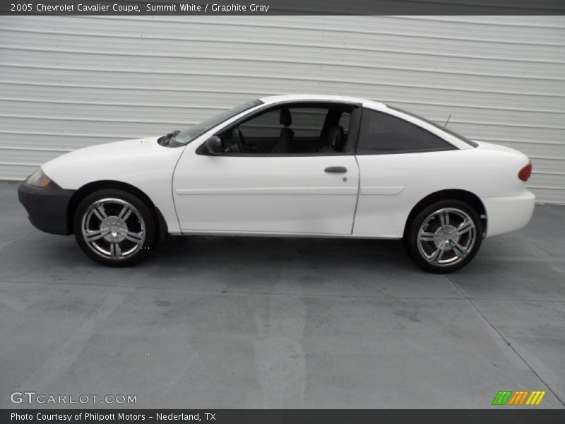 Summit White / Graphite Gray 2005 Chevrolet Cavalier Coupe