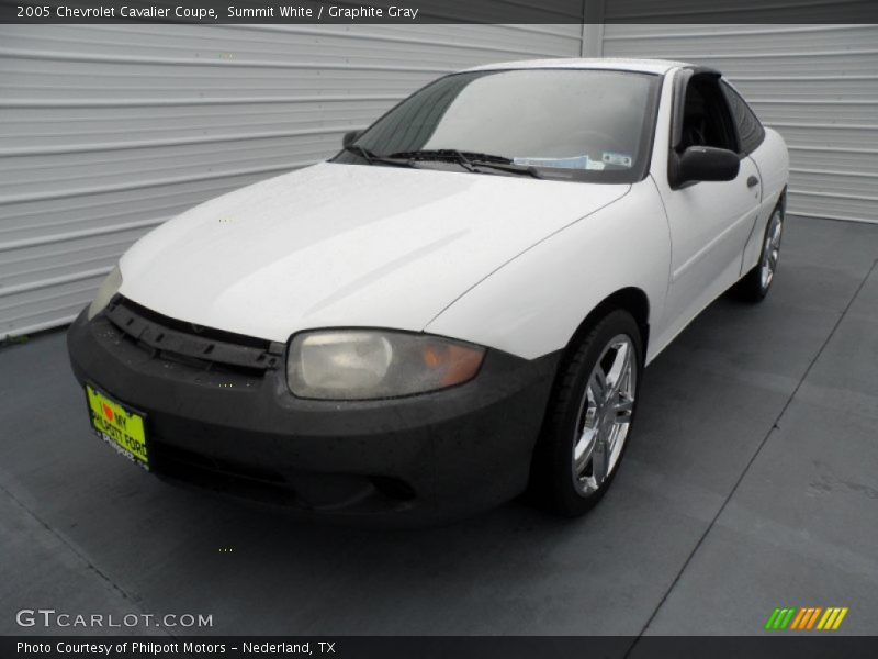 Summit White / Graphite Gray 2005 Chevrolet Cavalier Coupe