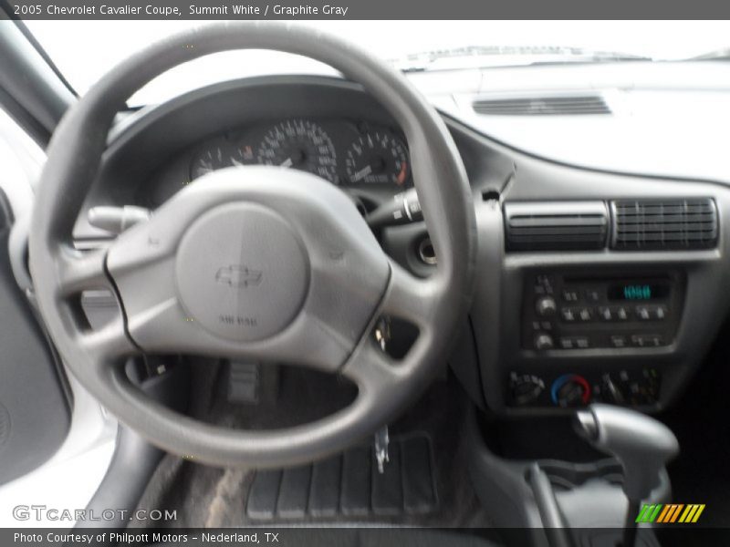 Summit White / Graphite Gray 2005 Chevrolet Cavalier Coupe