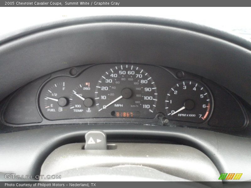 Summit White / Graphite Gray 2005 Chevrolet Cavalier Coupe