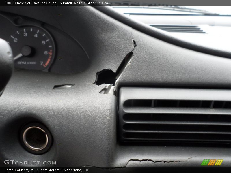 Summit White / Graphite Gray 2005 Chevrolet Cavalier Coupe
