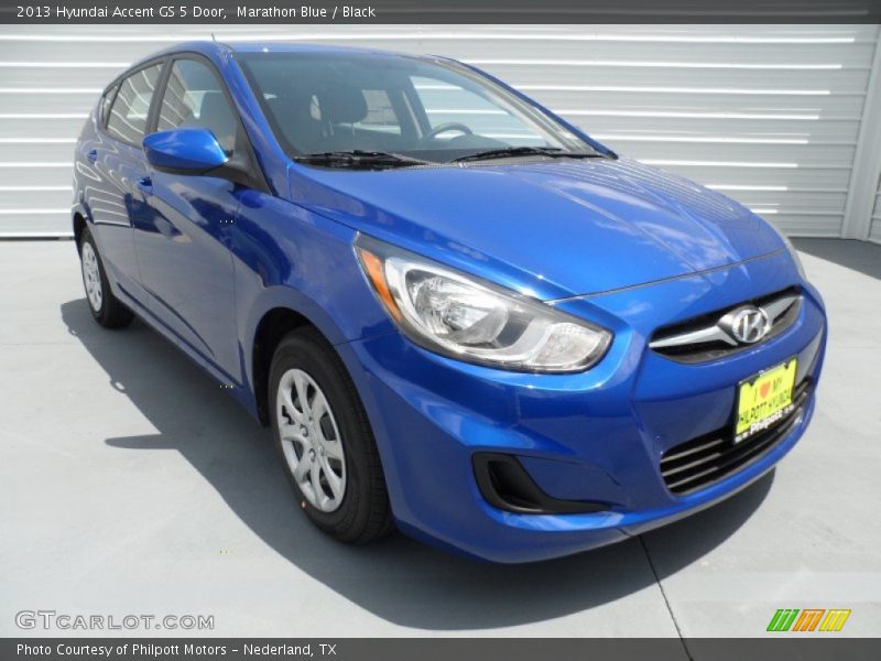 Marathon Blue / Black 2013 Hyundai Accent GS 5 Door