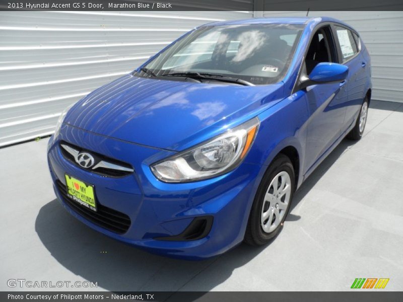 Marathon Blue / Black 2013 Hyundai Accent GS 5 Door