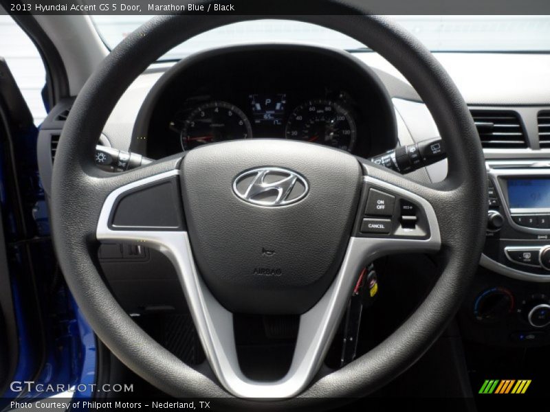 Marathon Blue / Black 2013 Hyundai Accent GS 5 Door