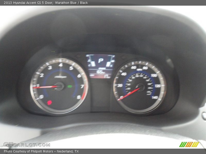 Marathon Blue / Black 2013 Hyundai Accent GS 5 Door