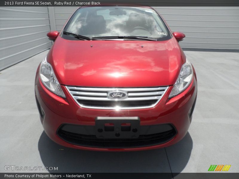 Ruby Red / Charcoal Black 2013 Ford Fiesta SE Sedan