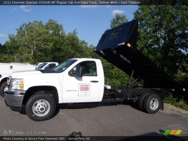 Summit White / Dark Titanium 2012 Chevrolet Silverado 3500HD WT Regular Cab 4x4 Stake Truck