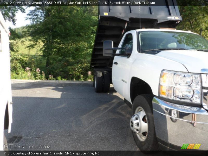Summit White / Dark Titanium 2012 Chevrolet Silverado 3500HD WT Regular Cab 4x4 Stake Truck