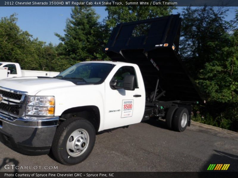 Summit White / Dark Titanium 2012 Chevrolet Silverado 3500HD WT Regular Cab 4x4 Stake Truck