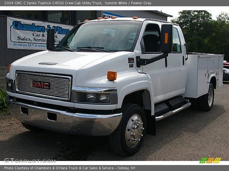 Summit White / Pewter Gray 2004 GMC C Series TopKick C4500 Crew Cab Utility Truck