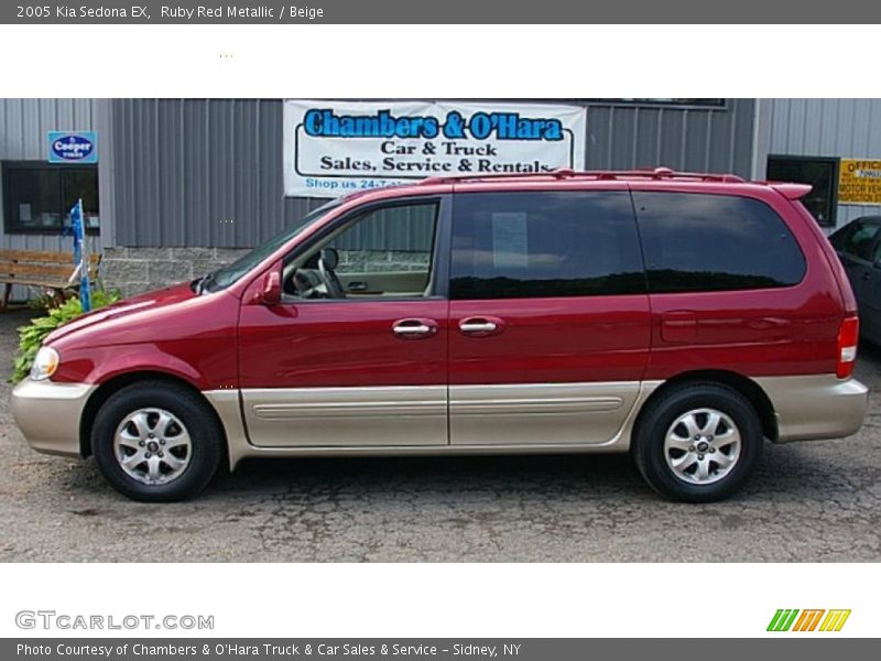 Ruby Red Metallic / Beige 2005 Kia Sedona EX