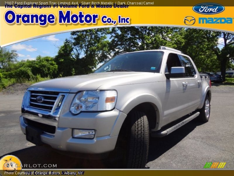 Silver Birch Metallic / Dark Charcoal/Camel 2007 Ford Explorer Sport Trac Limited 4x4