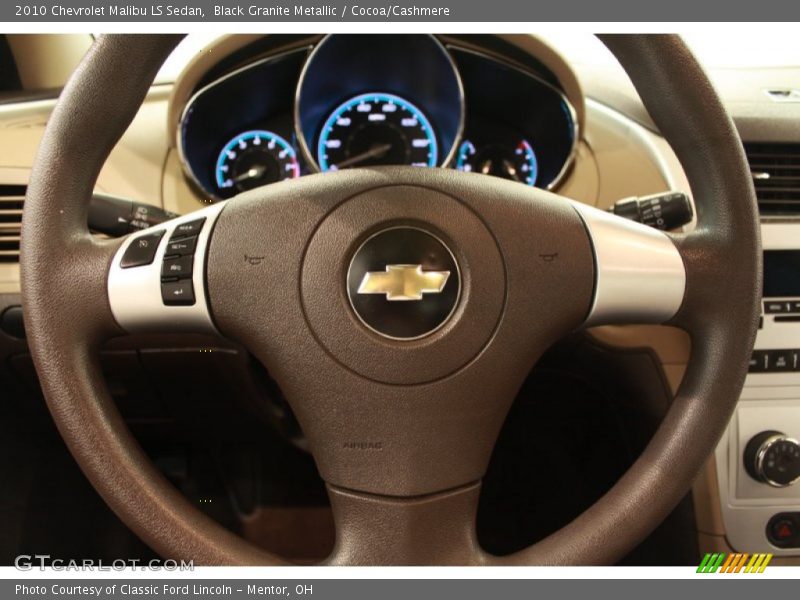 Black Granite Metallic / Cocoa/Cashmere 2010 Chevrolet Malibu LS Sedan