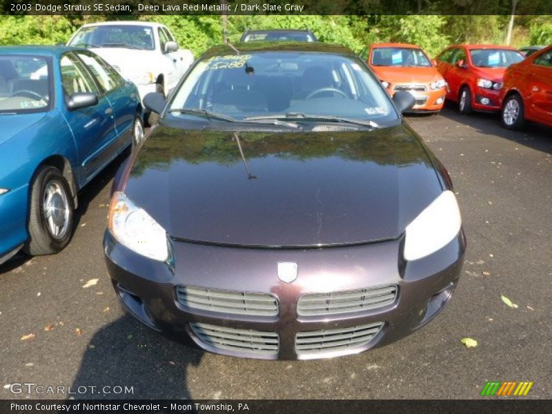 Deep Lava Red Metallic / Dark Slate Gray 2003 Dodge Stratus SE Sedan