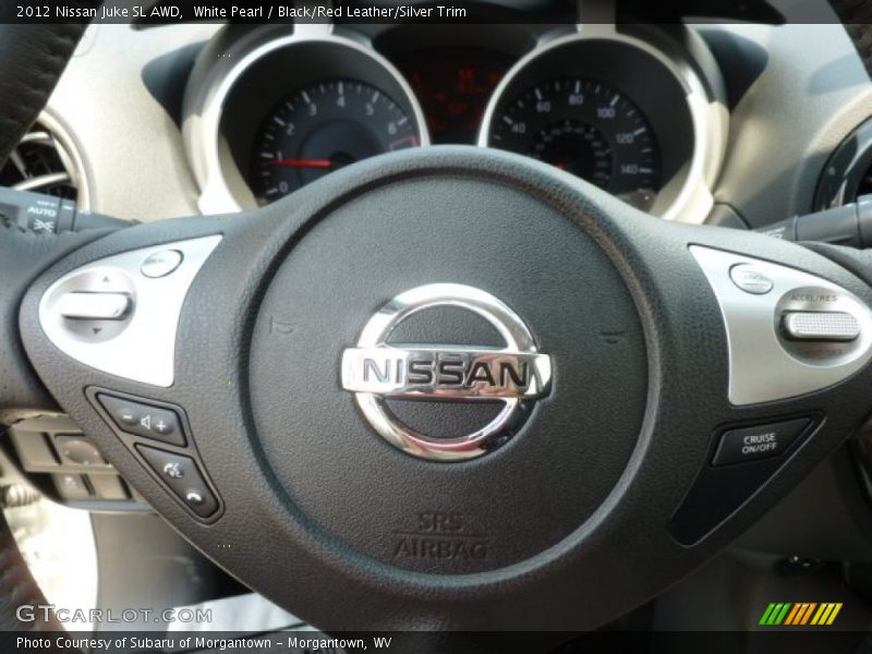 White Pearl / Black/Red Leather/Silver Trim 2012 Nissan Juke SL AWD