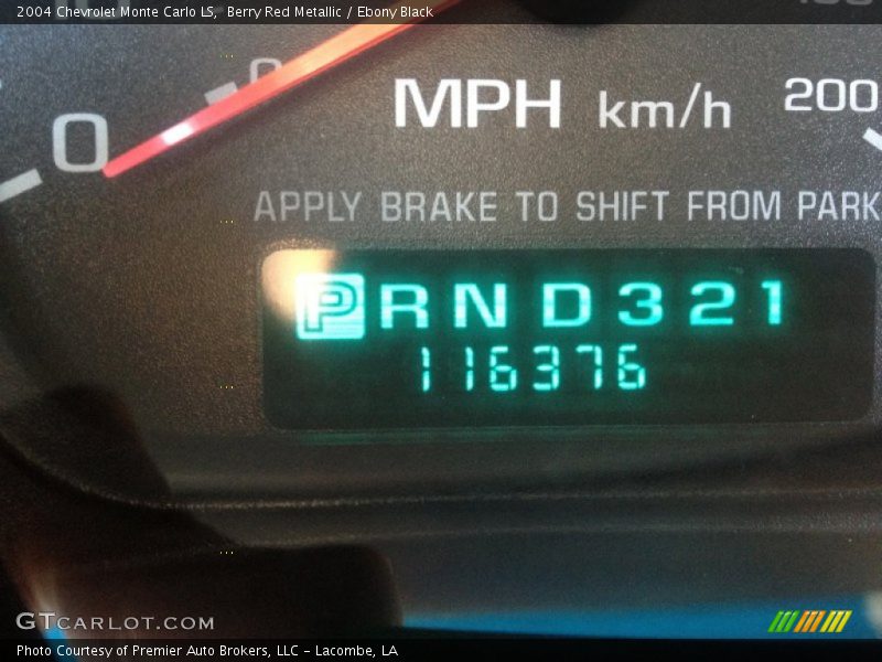 Berry Red Metallic / Ebony Black 2004 Chevrolet Monte Carlo LS