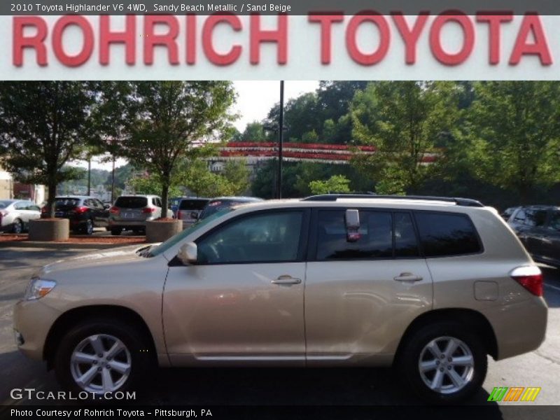 Sandy Beach Metallic / Sand Beige 2010 Toyota Highlander V6 4WD