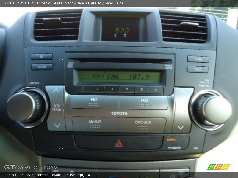 Controls of 2010 Highlander V6 4WD