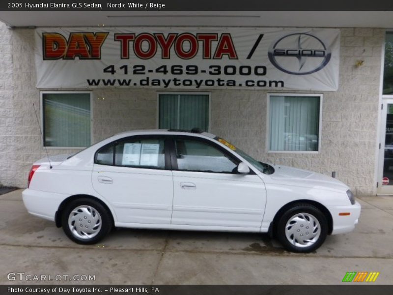 Nordic White / Beige 2005 Hyundai Elantra GLS Sedan