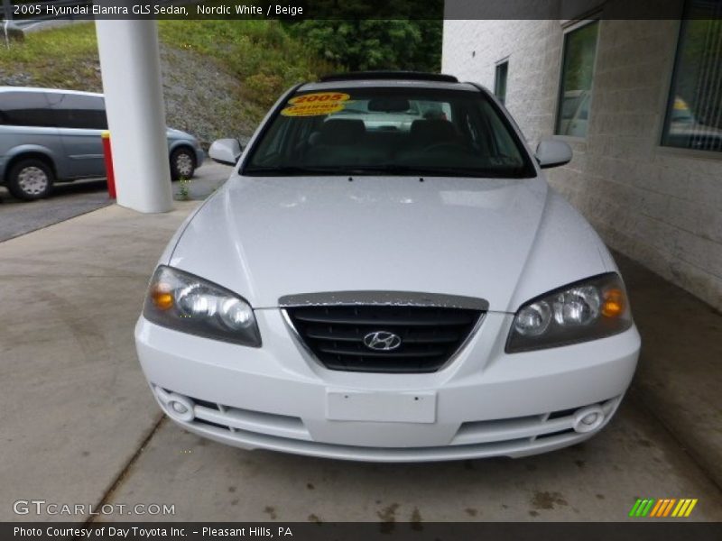 Nordic White / Beige 2005 Hyundai Elantra GLS Sedan