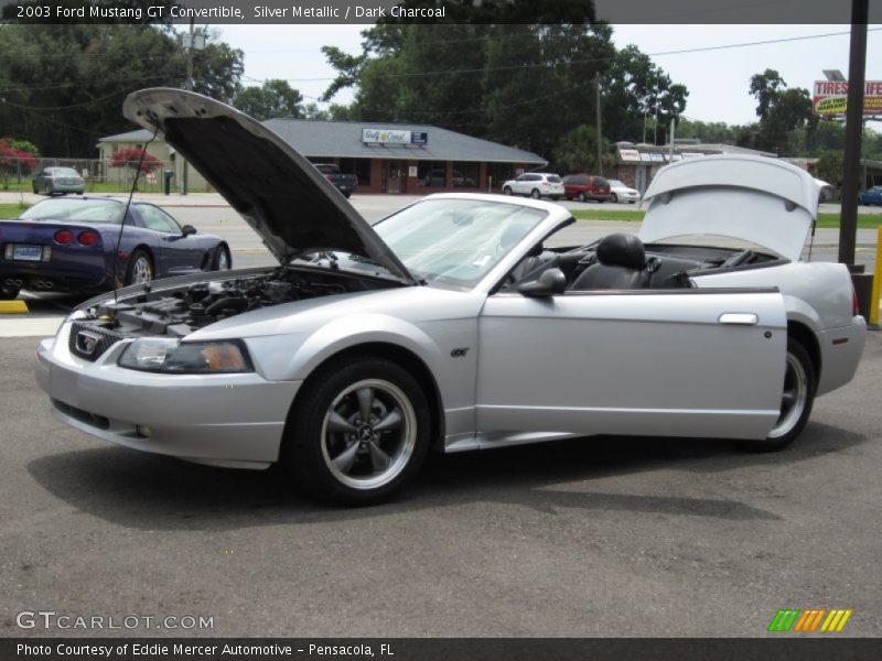 Silver Metallic / Dark Charcoal 2003 Ford Mustang GT Convertible