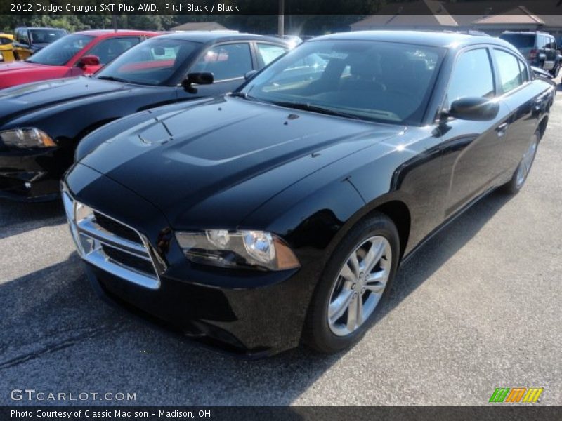 Pitch Black / Black 2012 Dodge Charger SXT Plus AWD