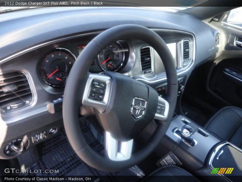Pitch Black / Black 2012 Dodge Charger SXT Plus AWD