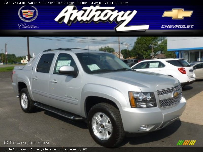 Silver Ice Metallic / Ebony 2013 Chevrolet Avalanche LT 4x4 Black Diamond Edition