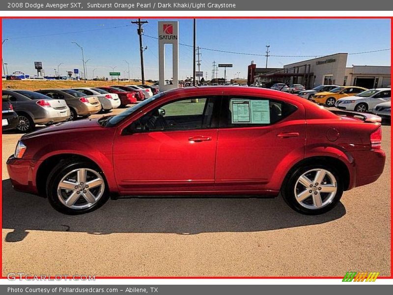 Sunburst Orange Pearl / Dark Khaki/Light Graystone 2008 Dodge Avenger SXT
