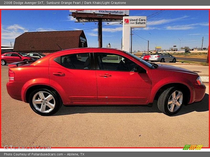 Sunburst Orange Pearl / Dark Khaki/Light Graystone 2008 Dodge Avenger SXT