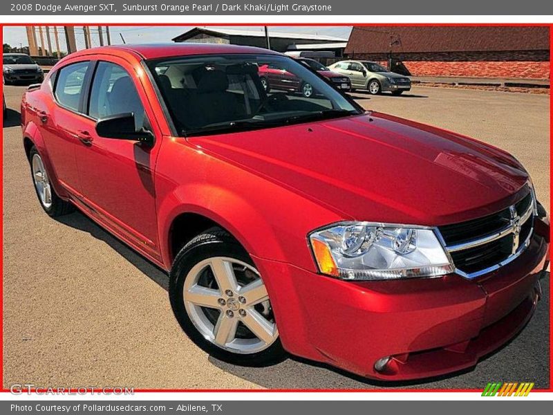 Sunburst Orange Pearl / Dark Khaki/Light Graystone 2008 Dodge Avenger SXT