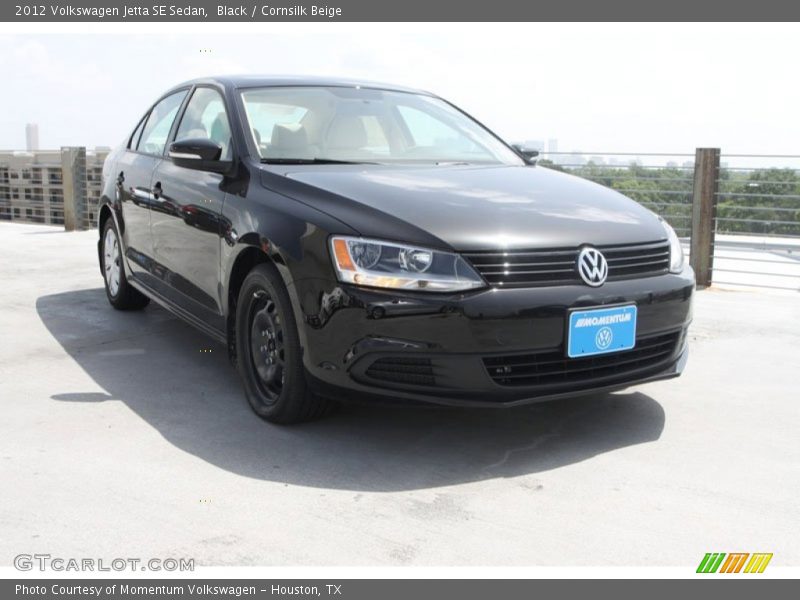Black / Cornsilk Beige 2012 Volkswagen Jetta SE Sedan