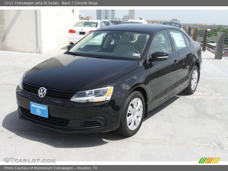 Black / Cornsilk Beige 2012 Volkswagen Jetta SE Sedan