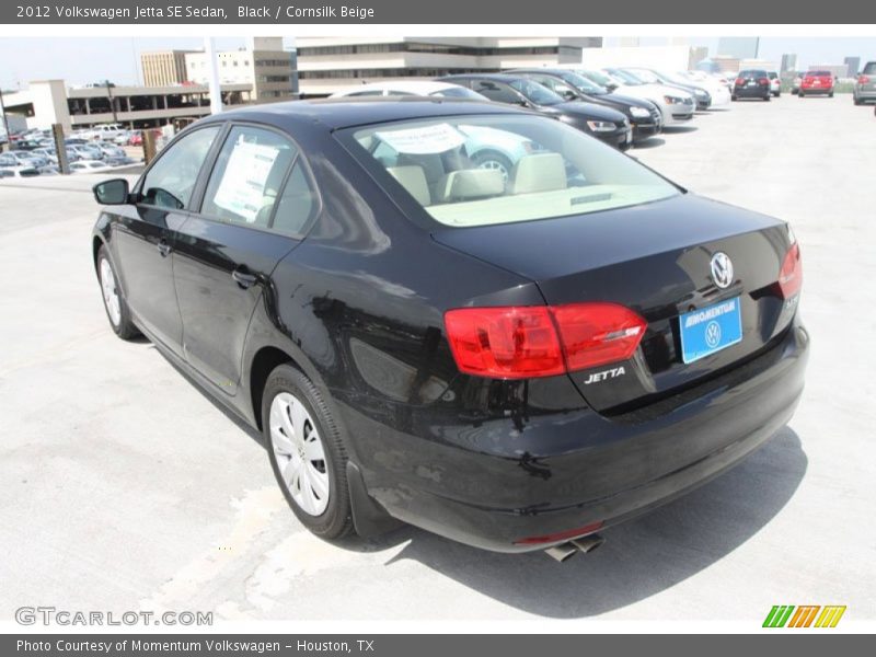 Black / Cornsilk Beige 2012 Volkswagen Jetta SE Sedan