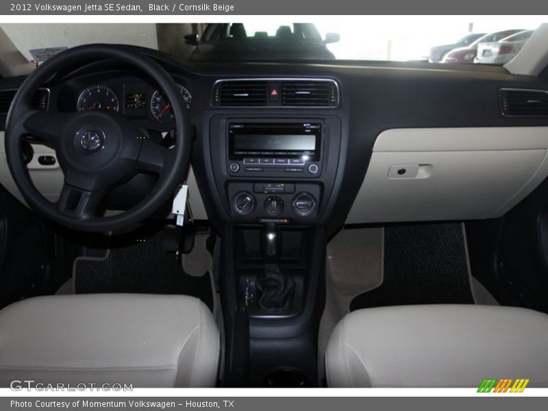 Black / Cornsilk Beige 2012 Volkswagen Jetta SE Sedan