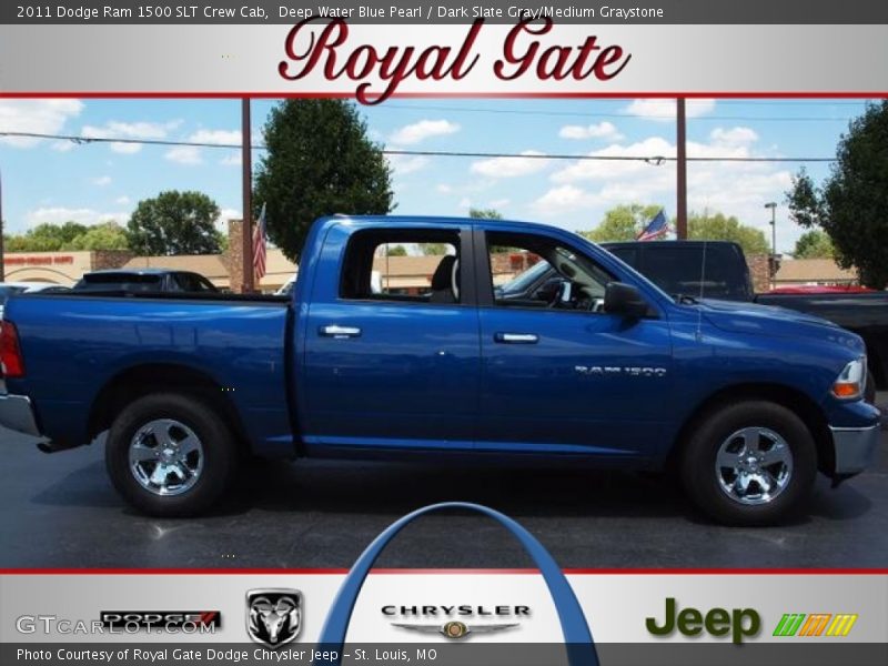 Deep Water Blue Pearl / Dark Slate Gray/Medium Graystone 2011 Dodge Ram 1500 SLT Crew Cab