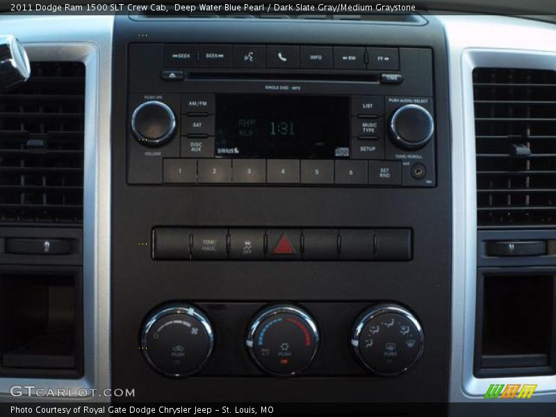 Deep Water Blue Pearl / Dark Slate Gray/Medium Graystone 2011 Dodge Ram 1500 SLT Crew Cab