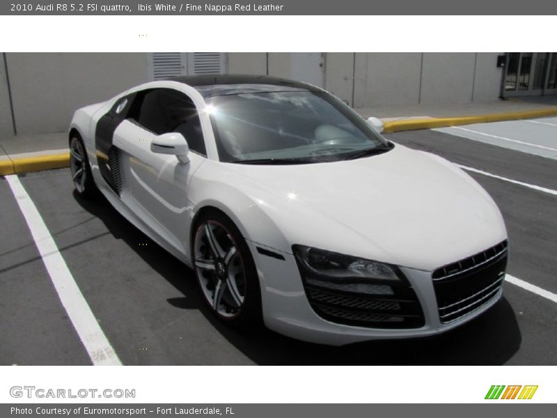 Ibis White / Fine Nappa Red Leather 2010 Audi R8 5.2 FSI quattro