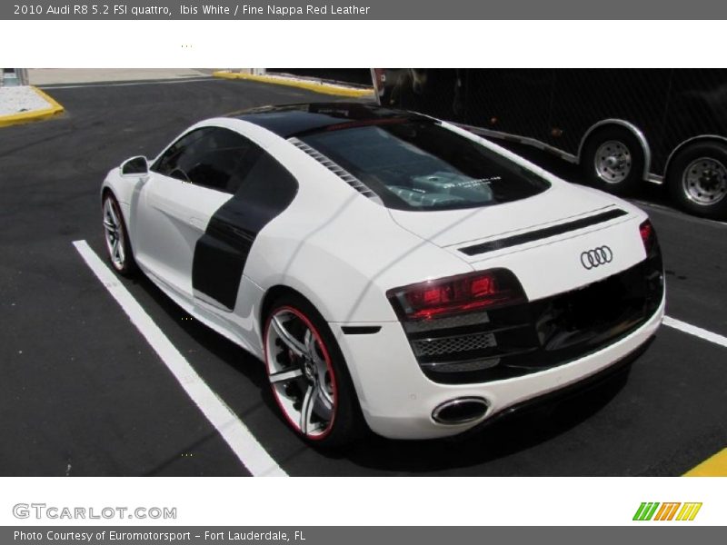 Ibis White / Fine Nappa Red Leather 2010 Audi R8 5.2 FSI quattro
