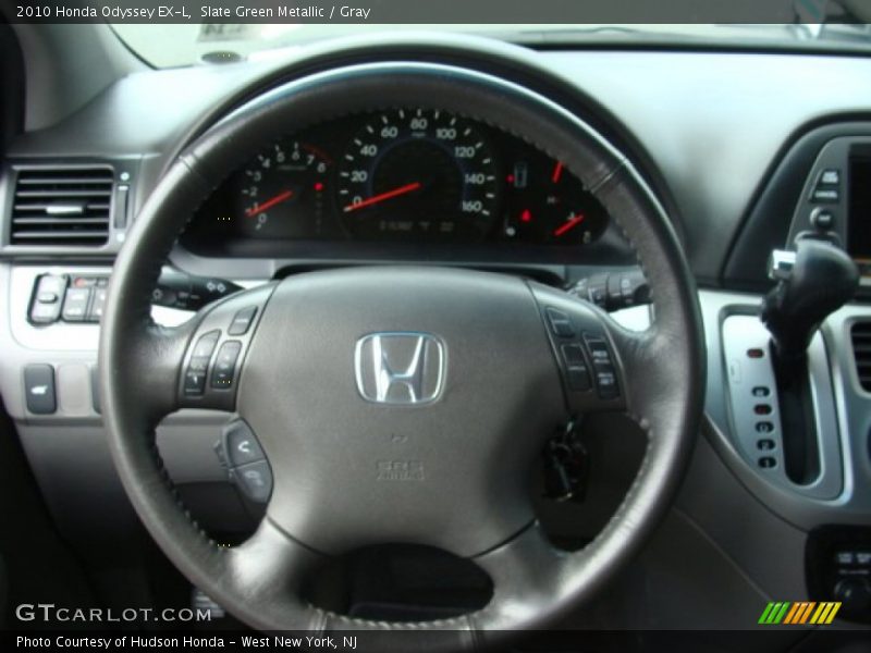 Slate Green Metallic / Gray 2010 Honda Odyssey EX-L