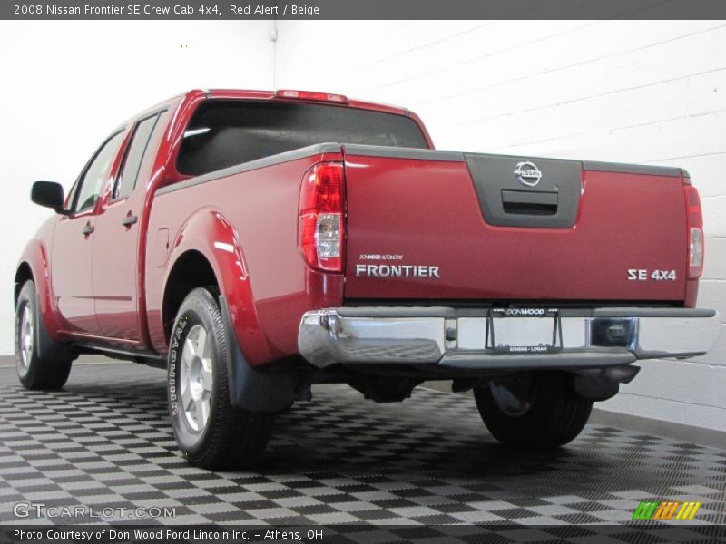 Red Alert / Beige 2008 Nissan Frontier SE Crew Cab 4x4
