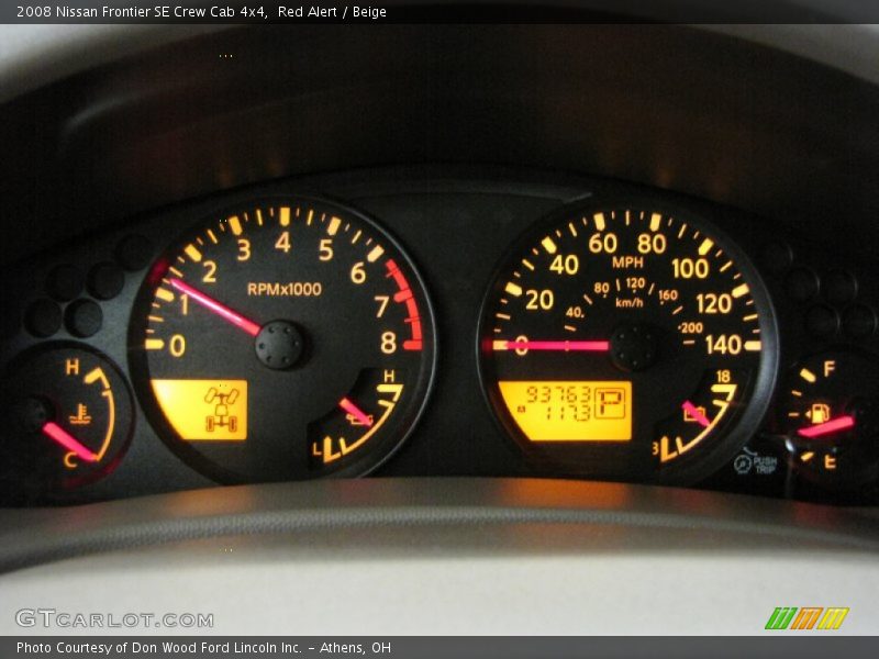 Red Alert / Beige 2008 Nissan Frontier SE Crew Cab 4x4