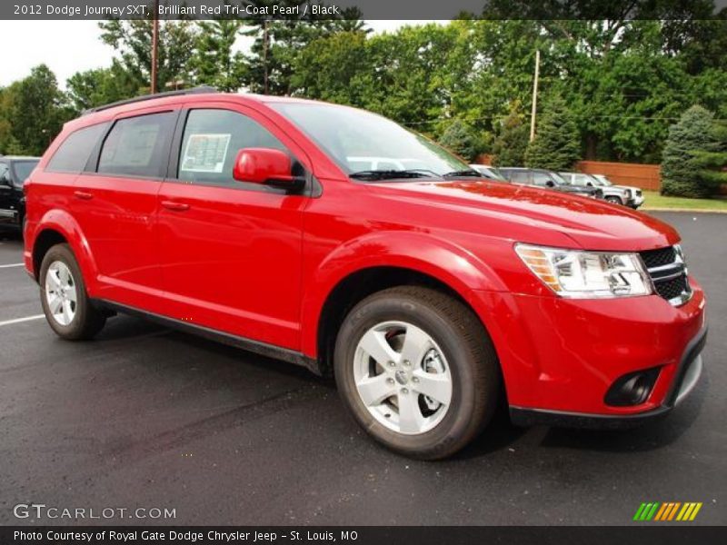 Brilliant Red Tri-Coat Pearl / Black 2012 Dodge Journey SXT