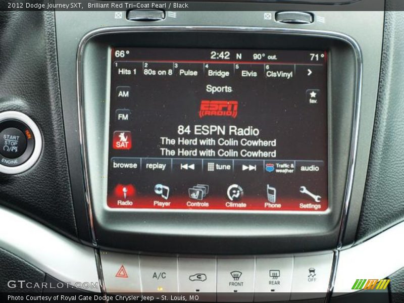 Brilliant Red Tri-Coat Pearl / Black 2012 Dodge Journey SXT