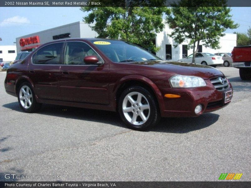 Merlot Red Metallic / Black 2002 Nissan Maxima SE