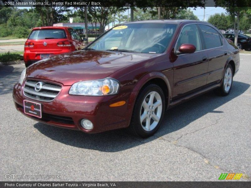 Merlot Red Metallic / Black 2002 Nissan Maxima SE