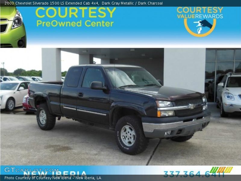 Dark Gray Metallic / Dark Charcoal 2003 Chevrolet Silverado 1500 LS Extended Cab 4x4