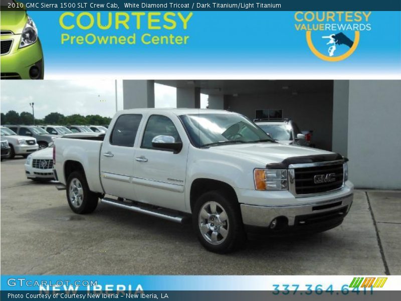 White Diamond Tricoat / Dark Titanium/Light Titanium 2010 GMC Sierra 1500 SLT Crew Cab