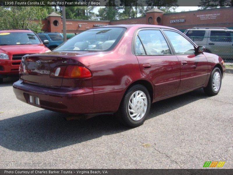 Ruby Red Pearl Metallic / Beige 1998 Toyota Corolla LE