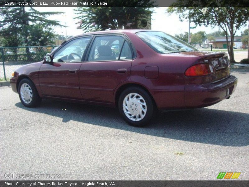 Ruby Red Pearl Metallic / Beige 1998 Toyota Corolla LE